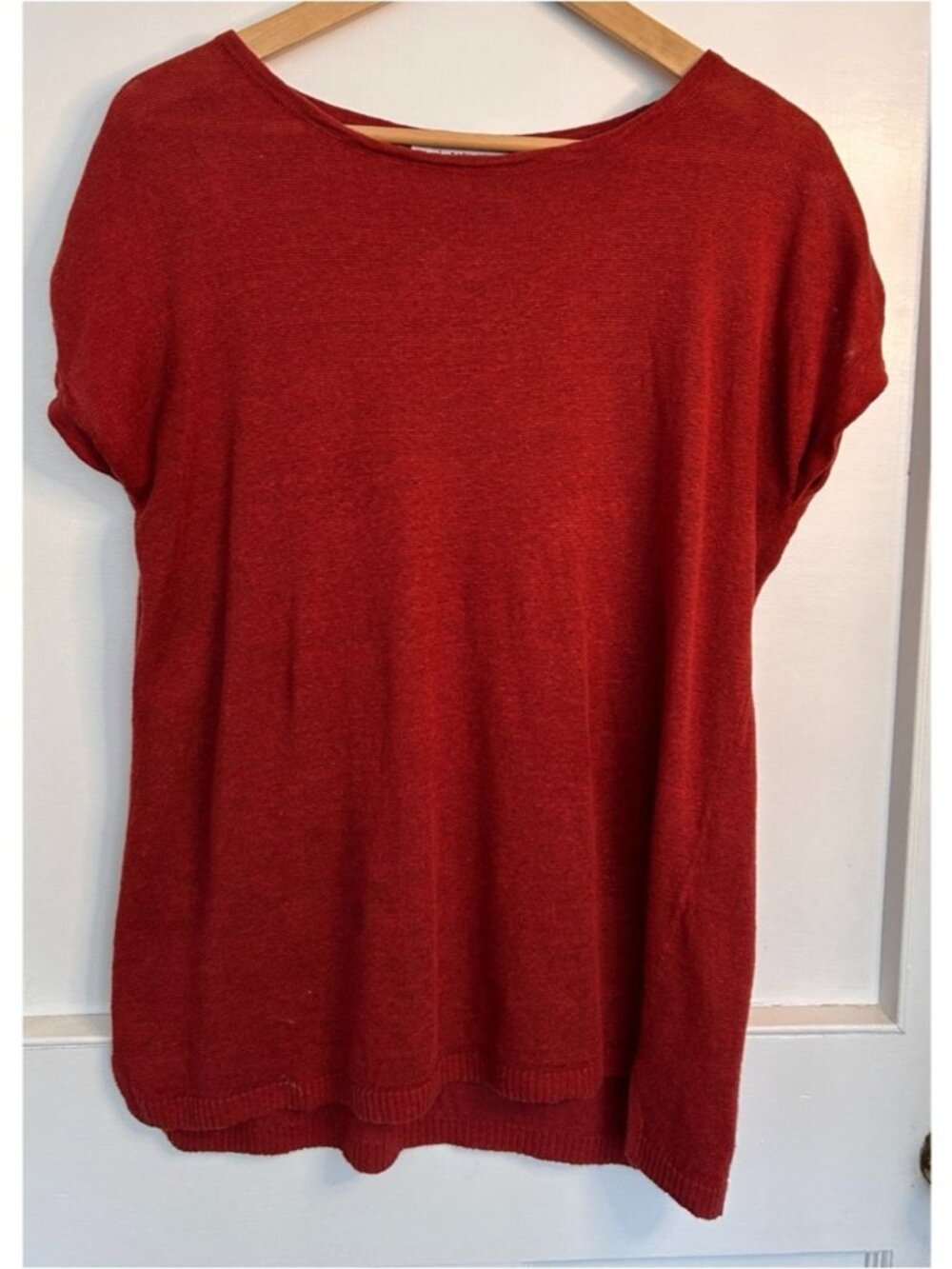 Easy Wear Cap Sleeve Sweater in Rust Size Medium